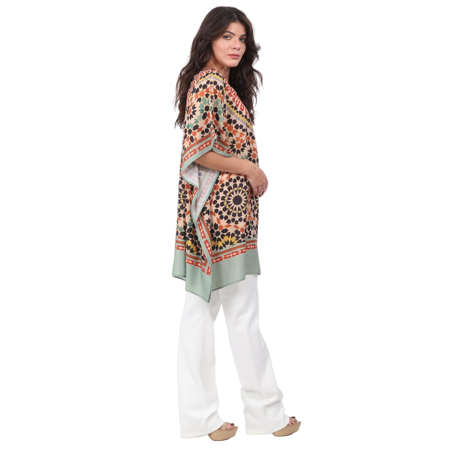 Blusa Kaftan BIXUGRILLO estampada Mandala