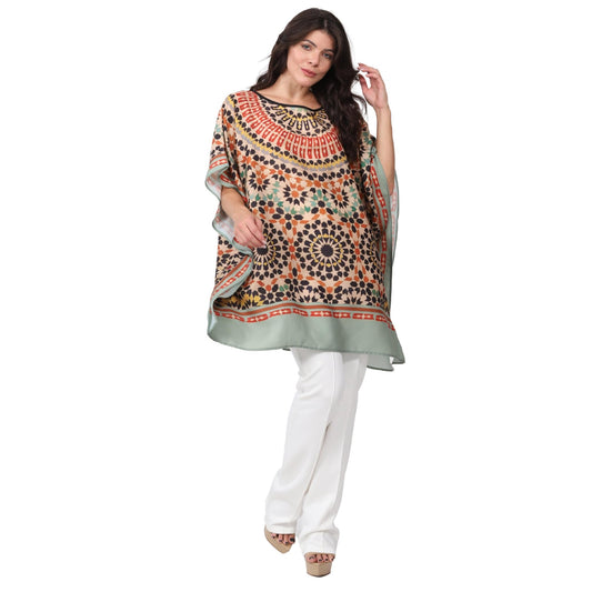 Blusa Kaftan BIXUGRILLO estampada Mandala
