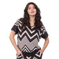 Blusa decote "V" manga curta Chevron