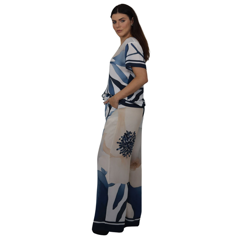 Conjunto Blusa e Pantalona BIXUGRILLO estampada Maxi Flor