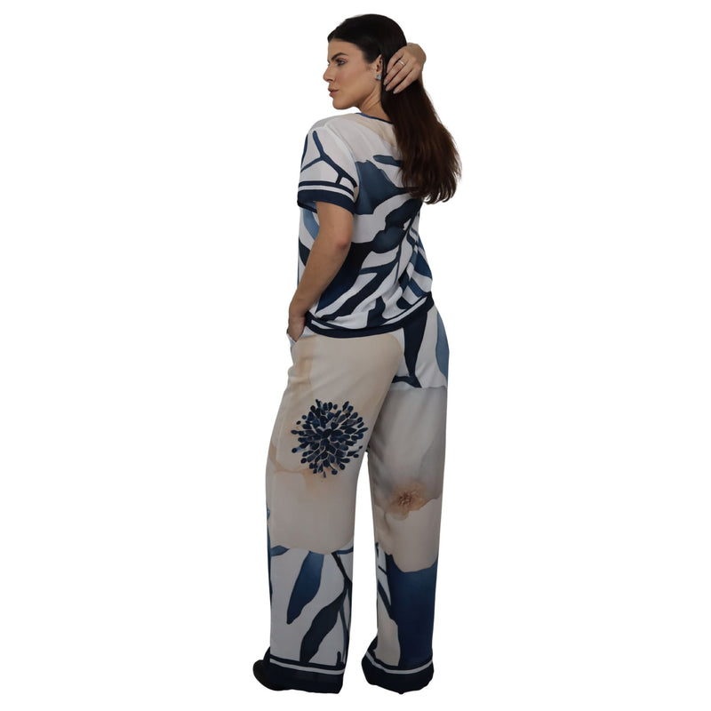 Conjunto Blusa e Pantalona BIXUGRILLO estampada Maxi Flor
