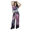 Conjunto Blusa e Pantalona BIXUGRILLO estampada Folhas Vinho