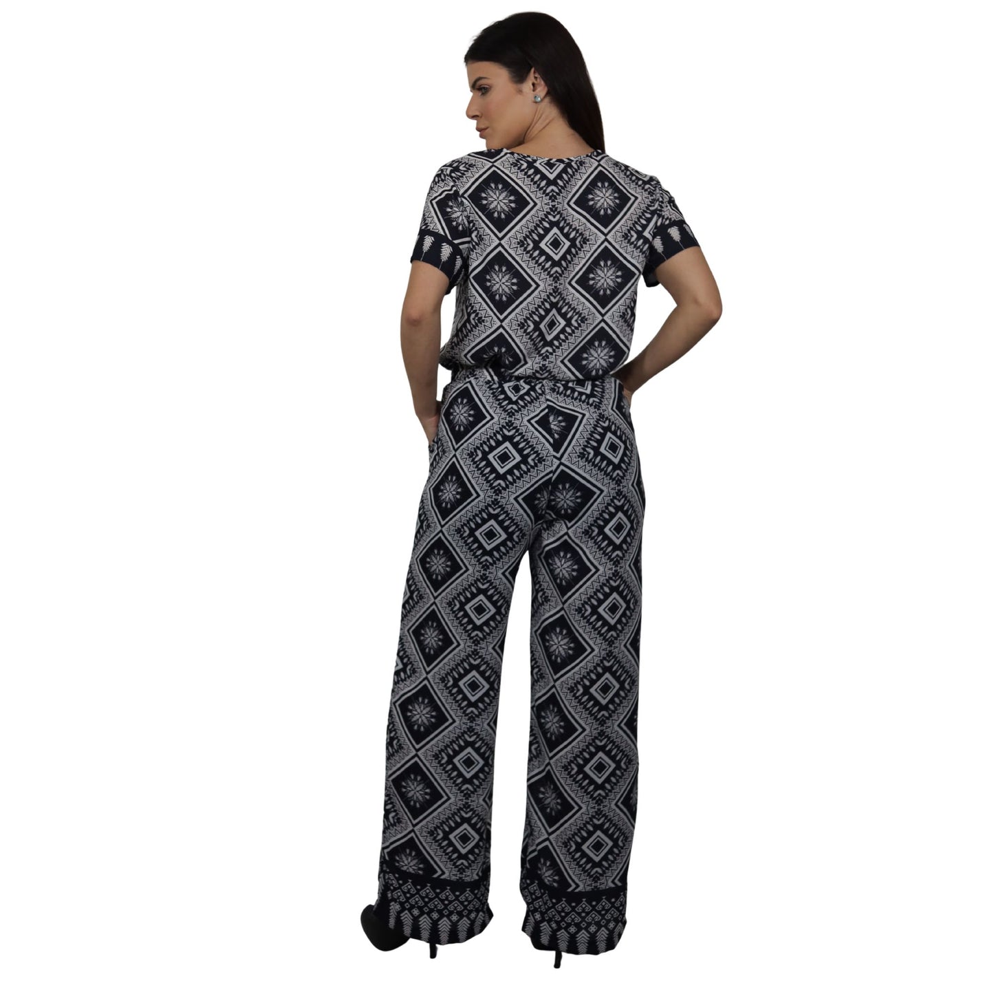 Conjunto Blusa e Pantalona BIXUGRILLO estampada Quadriculado