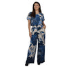 Conjunto Blusa e Pantalona BIXUGRILLO estampada Folhas Azuis