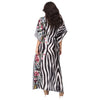 Kaftan Longa com cintura ajustável Zebra Floral