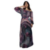 Vestido Longo Boho Chic BixugriLLO estampado Ondas roxeadas