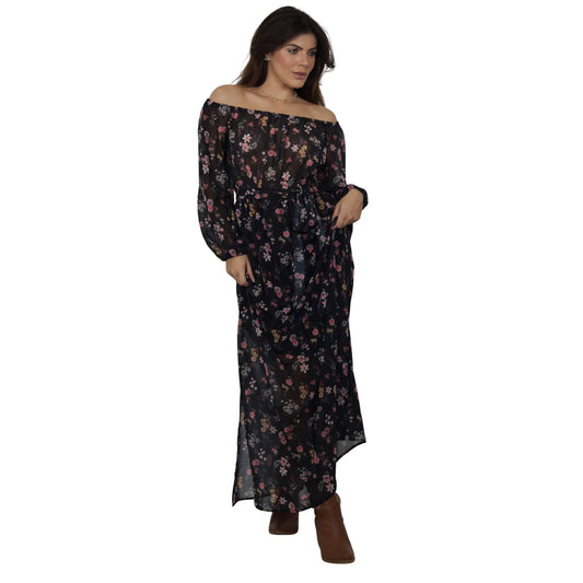 Vestido Longo Boho Chic Bixugrillo estampado Liberty