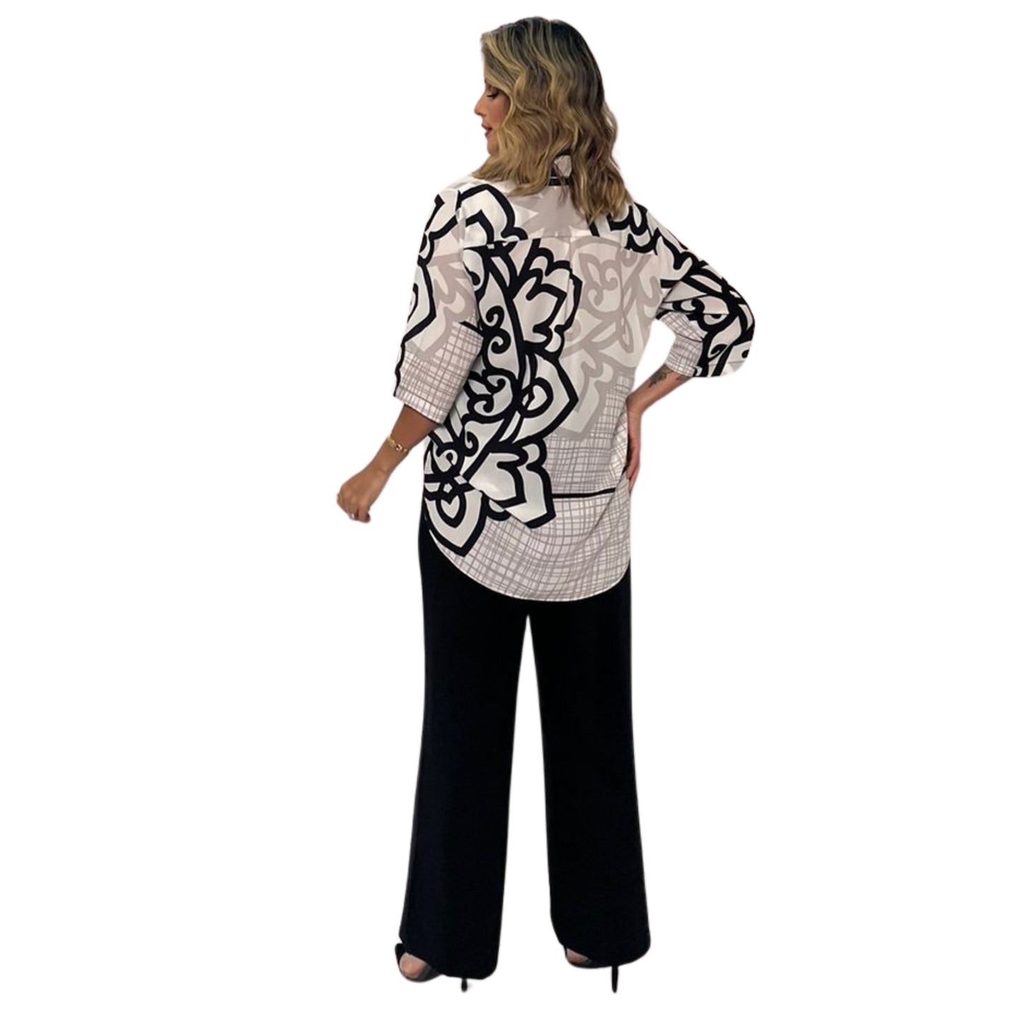 Camisa manga 3/4 BIXUGRILLO estampada Mandala duo