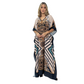 Kaftan Longa estampada Bixugrillo Chevron Arabesco
