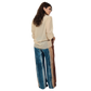 Conjunto 2pçs Camisão bege e Pantalona BIXUGRILLO estampado listras aquareladas