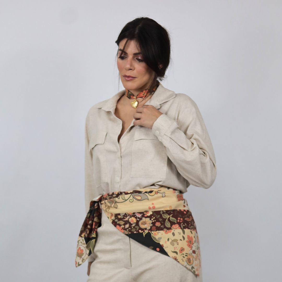 Combo lenço gravata+ lenço cintura (100 x 100cm )