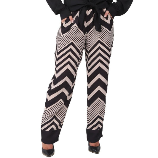 Calça reta BIXUGRILLO estampada Chevron