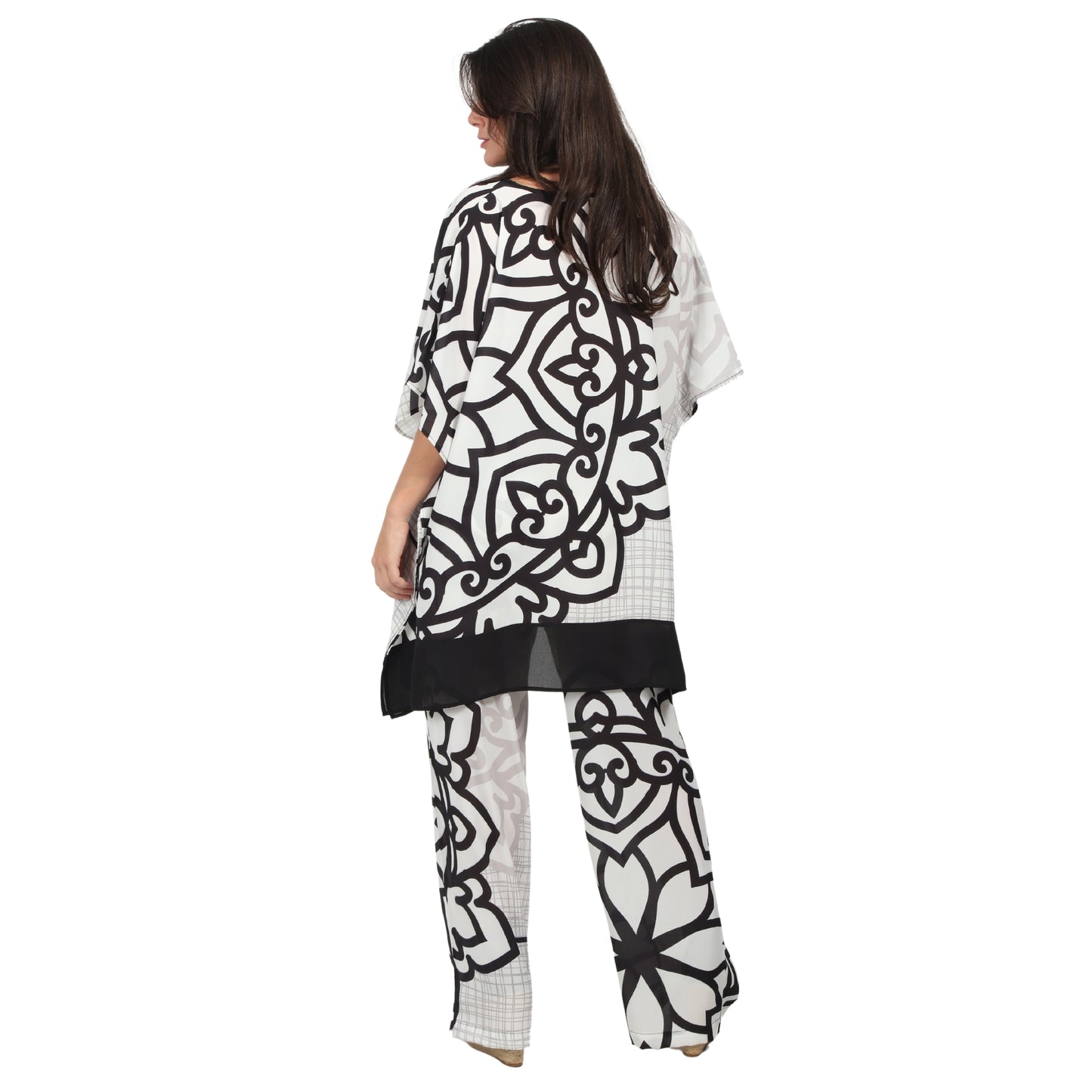 Calça pantalona BIXUGRILLO estampada Mandala duo