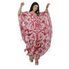 Vestido  kaftan Chifon toque de Seda de  Bixugrillo estampado Moldura Rosa
