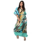 Kaftan vestido longa estampada Algas