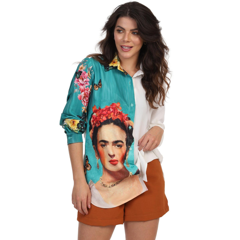 Camisa manga longa BIXUGRILLO estampada Frida