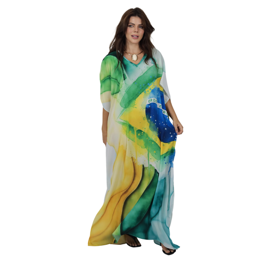 Kaftan Longa estampada Bixugrillo COPA BRASIL