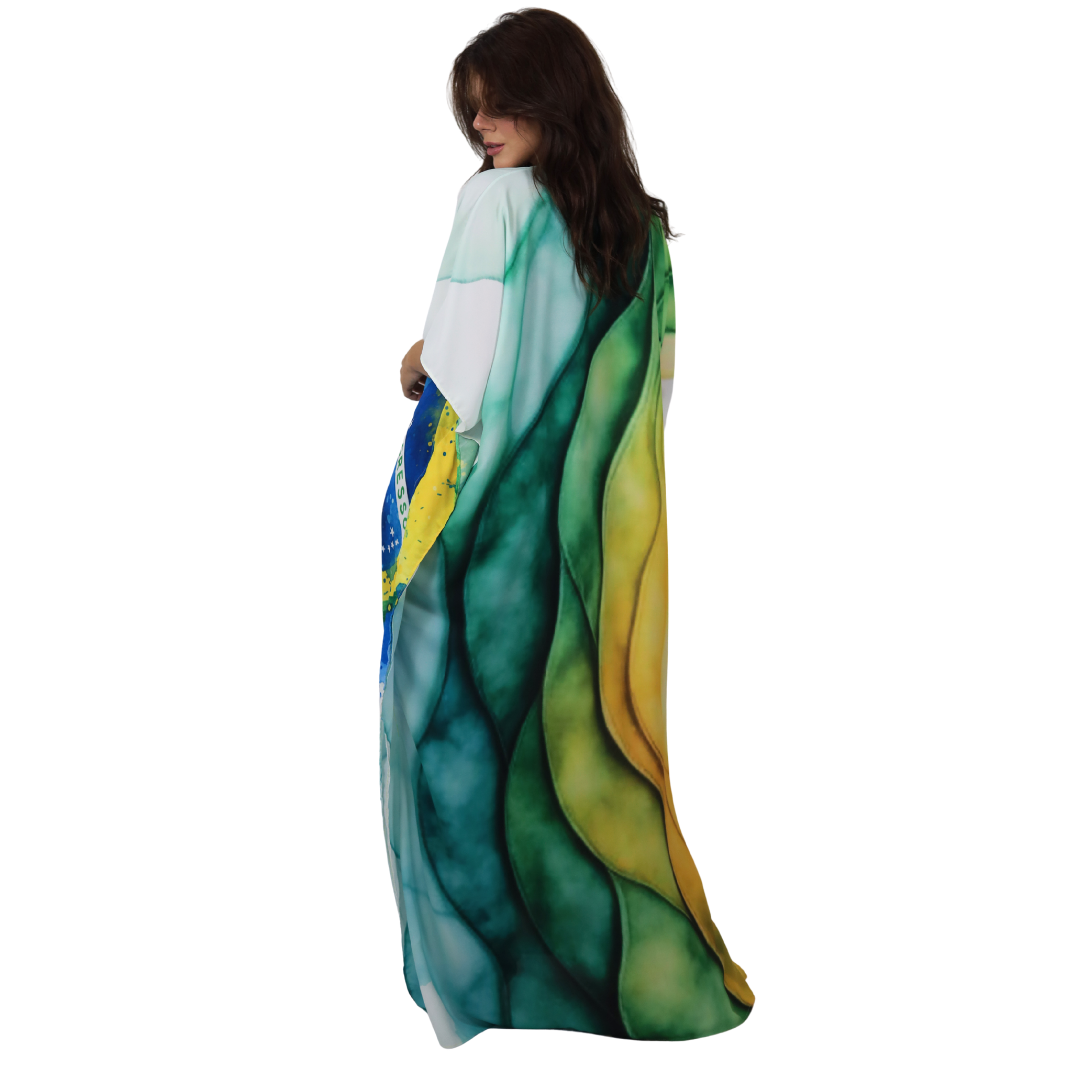 Kaftan Longa estampada Bixugrillo COPA BRASIL