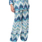 Calça pantalona BIXUGRILLO estampada Chevron Azul