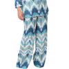 Calça pantalona BIXUGRILLO estampada Chevron Azul