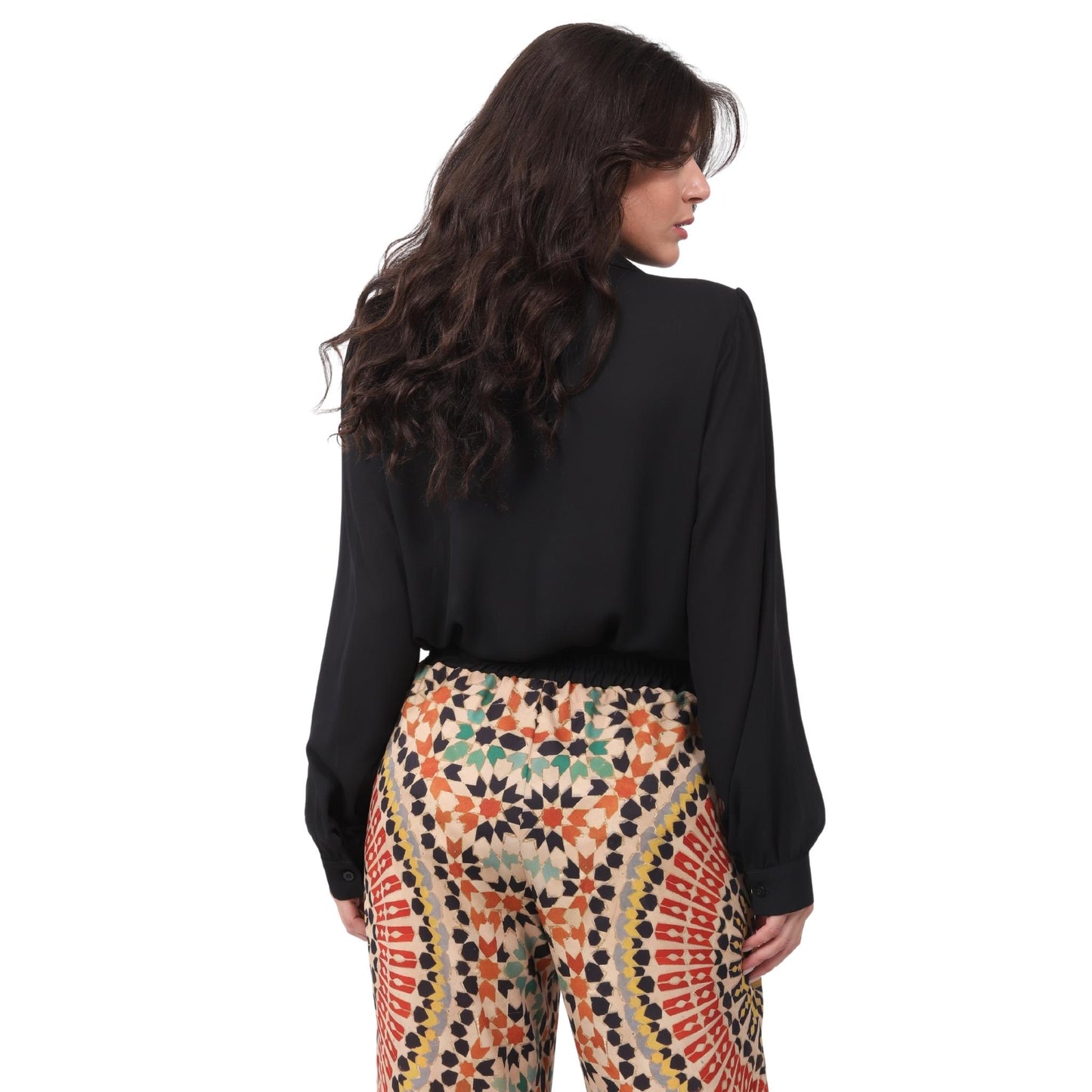 Camisa manga bufante BIXUGRILLO lisa Preta