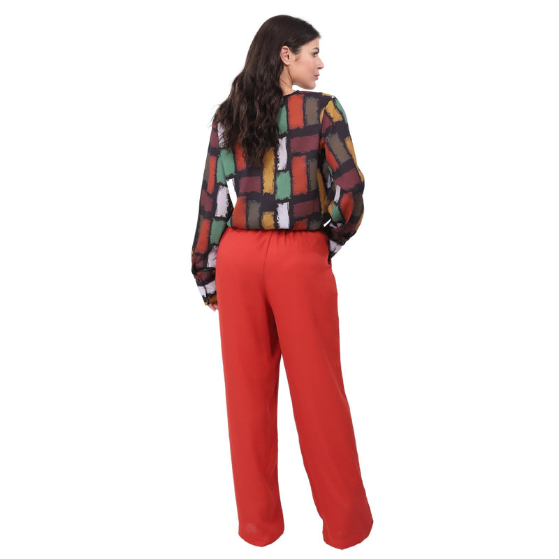 Blusa manga longa estampada muro