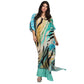 Kaftan vestido longa estampada Algas
