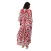 Vestido  kaftan Chifon toque de Seda de  Bixugrillo estampado Moldura Rosa