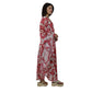 Vestido  kaftan Chifon toque de Seda de  Bixugrillo estampado Moldura Rosa