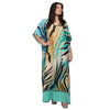 Kaftan vestido longa estampada Algas
