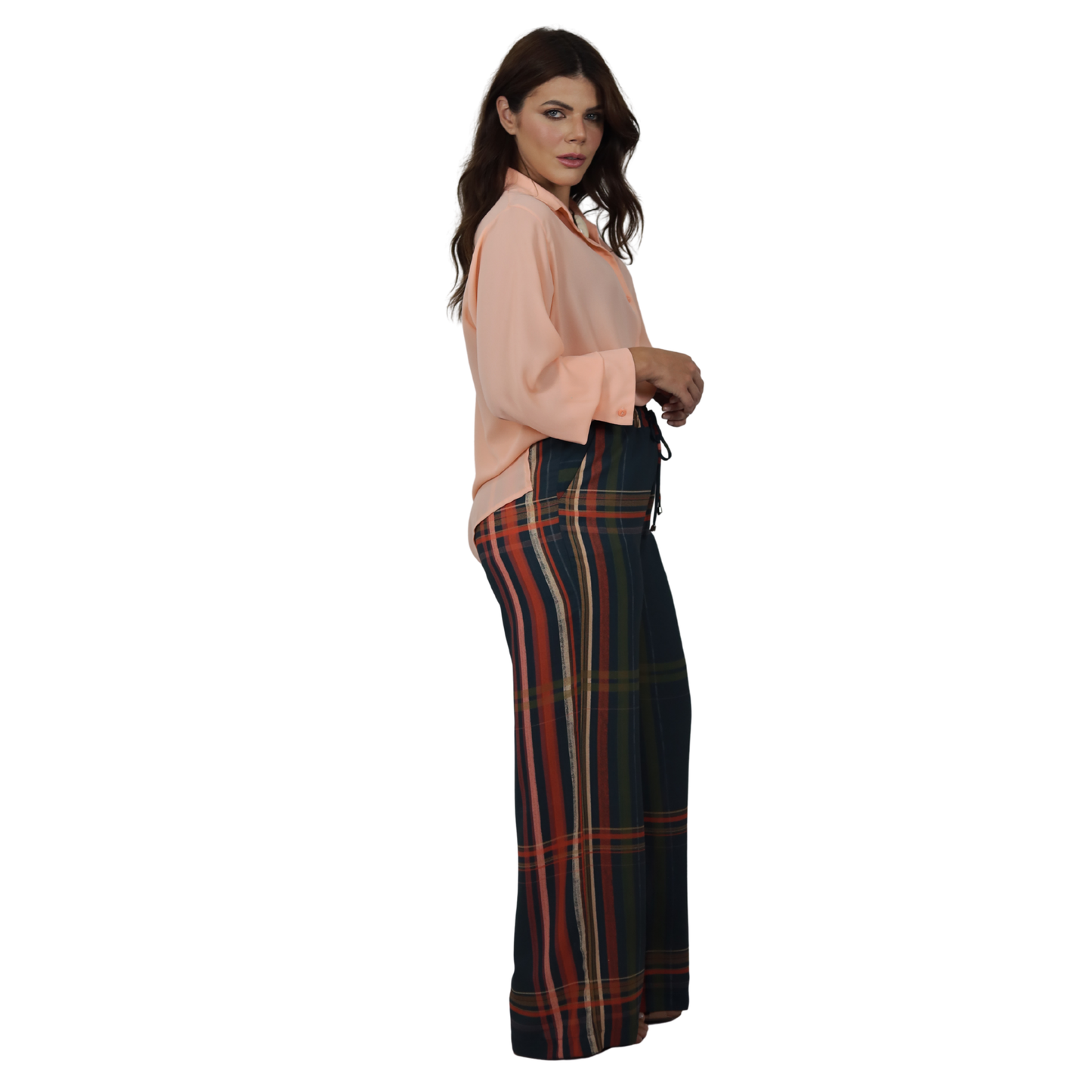 Conjunto 2pçs Camisão liso e Pantalona BIXUGRILLO estampado Xadrez Escossês