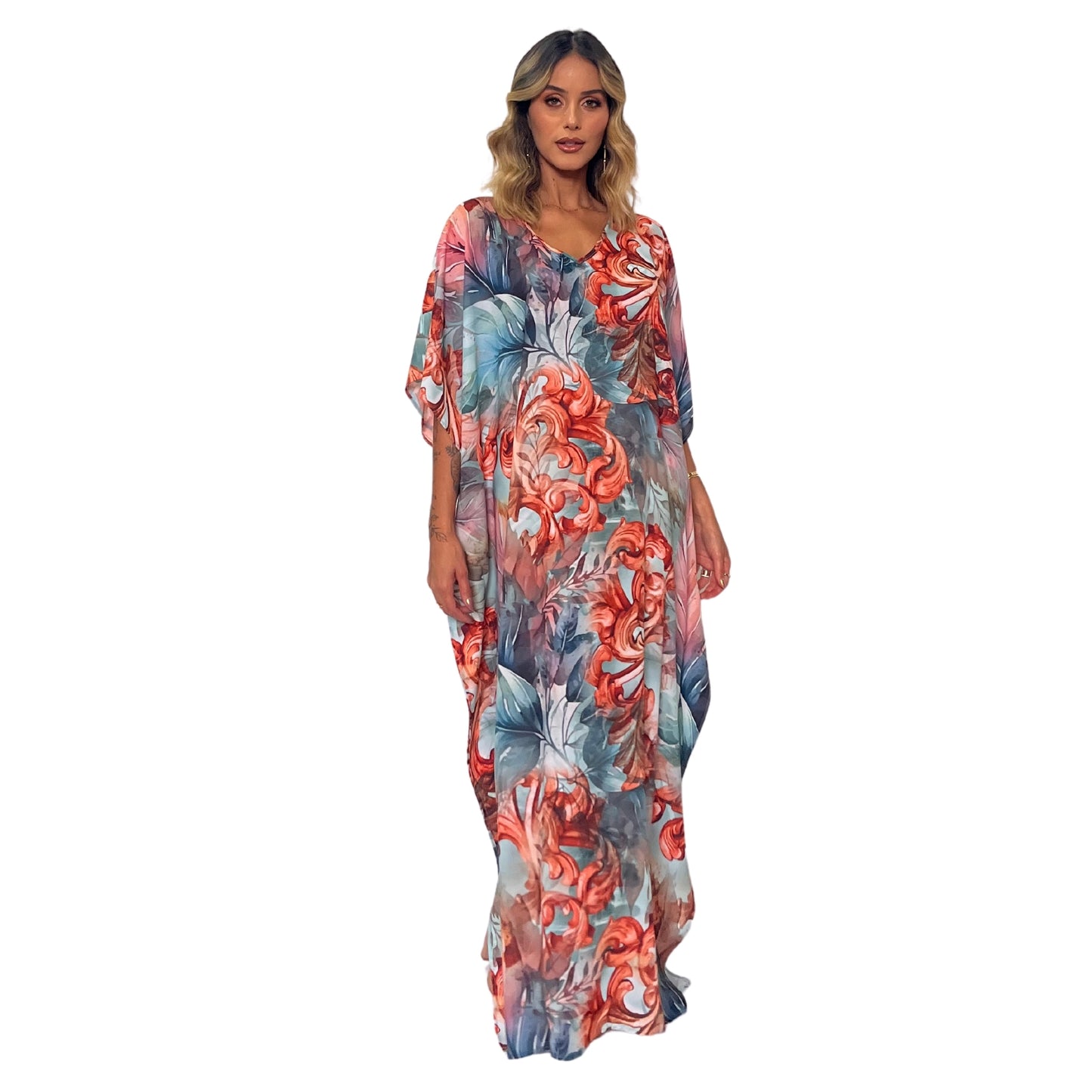 Kaftan Longa estampada Bixugrillo Castelhanos