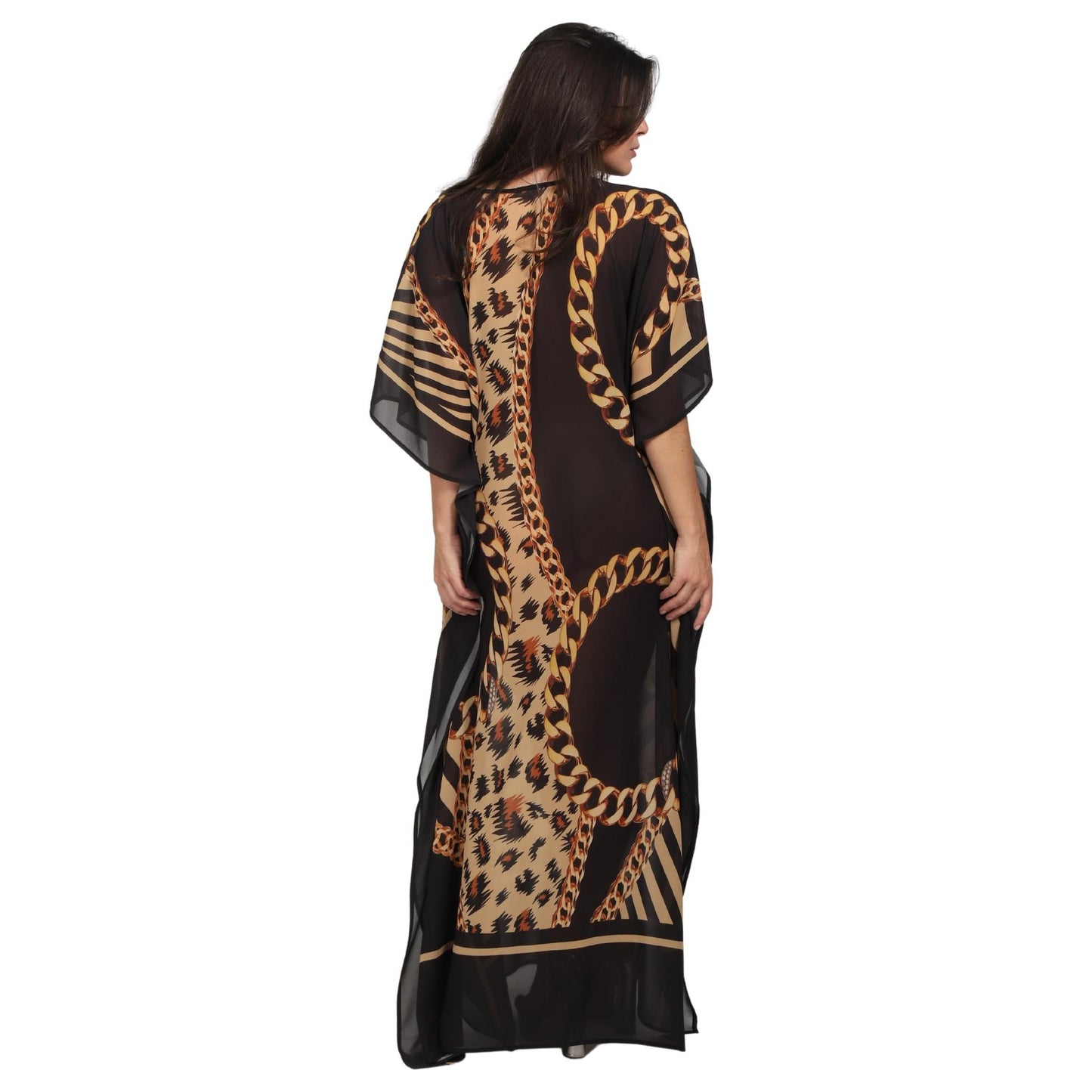 Kaftan vestido longa estampada Clássico