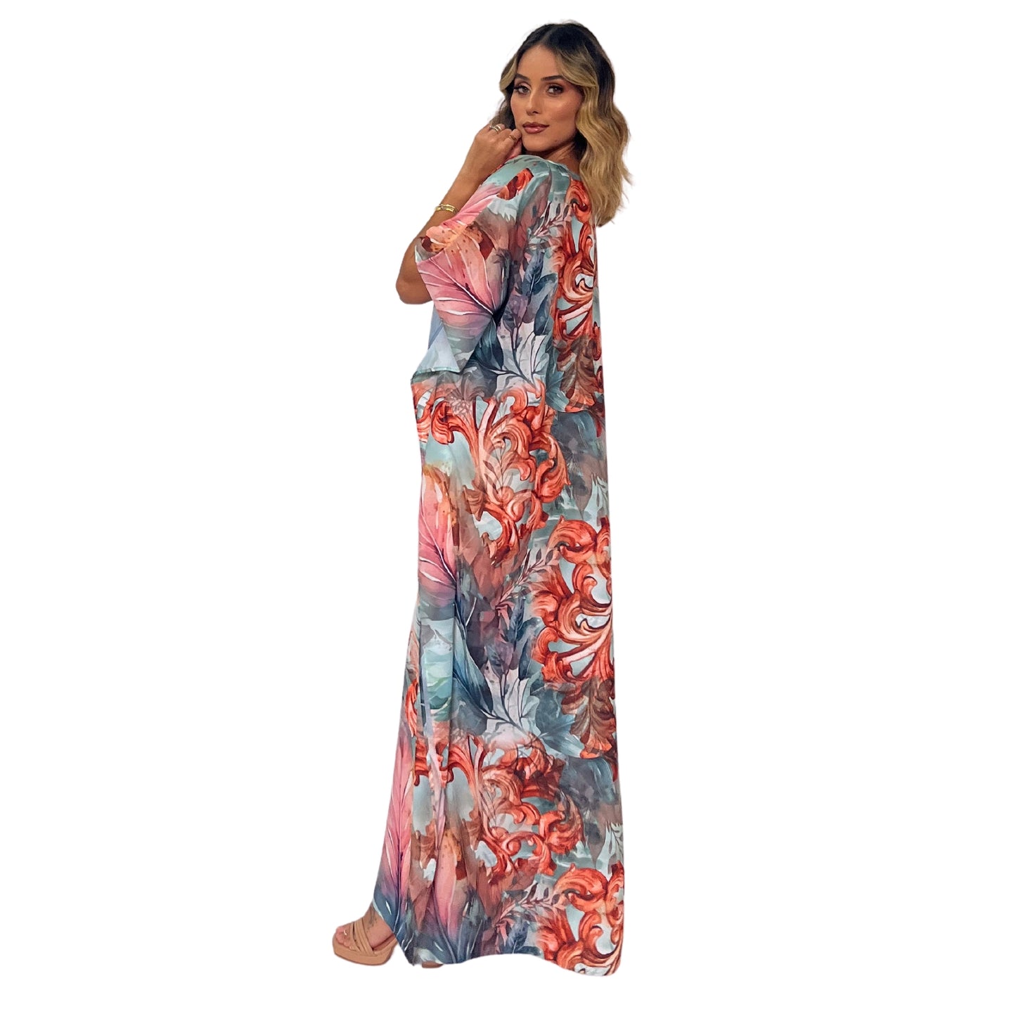 Kaftan Longa estampada Bixugrillo Castelhanos
