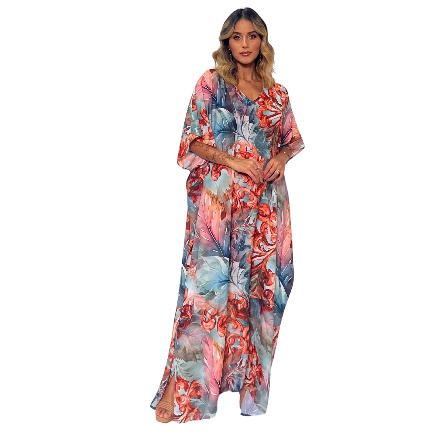 Kaftan Longa estampada Bixugrillo Castelhanos