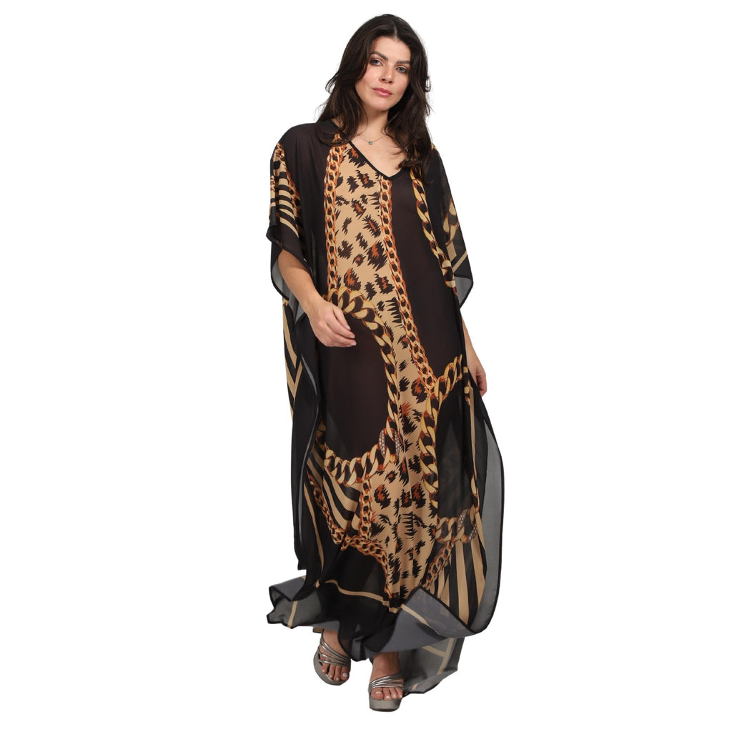 Kaftan vestido longa estampada Clássico