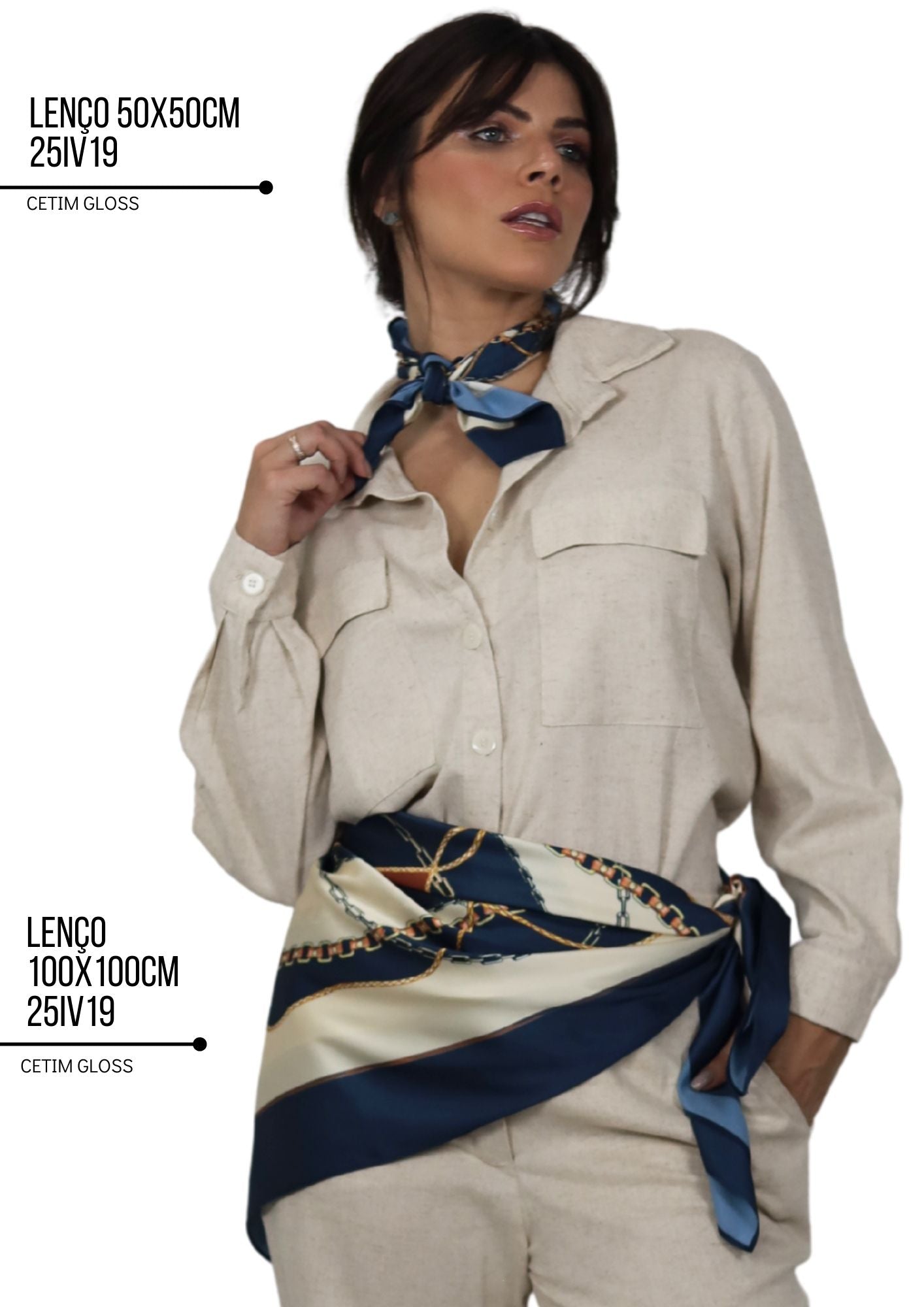 kit de 02 Lenço Estampado Exclusivo Bixugrillo Marinho