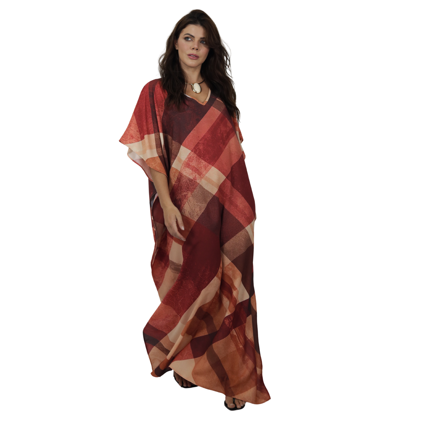 Kaftan Longa Feminina em GGT Toque de Seda | Estampa Exclusiva BIX.G | Tamanho Único