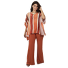 Conjunto Blusa kaftan e Pantalona BIXUGRILLO estampada Belle Rivière Terracotta