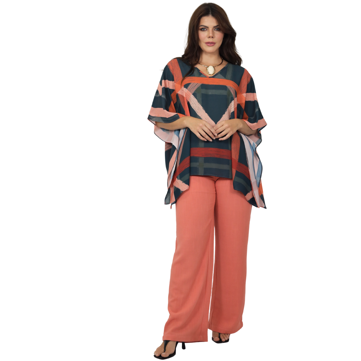 Conjunto Blusa kaftan e Pantalona BIXUGRILLO estampada Belle Rivière