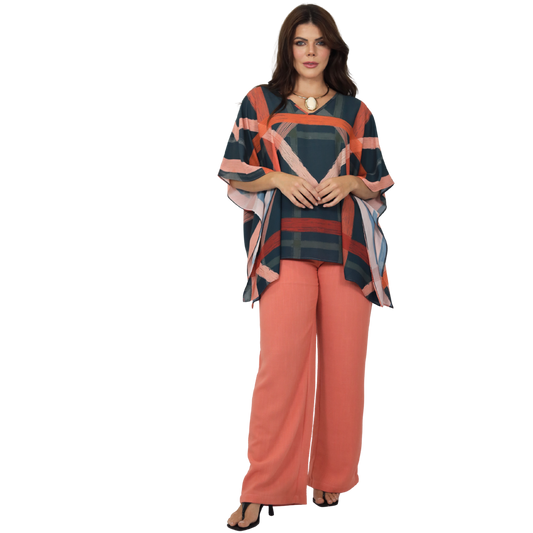 Conjunto Blusa kaftan e Pantalona BIXUGRILLO estampada Belle Rivière