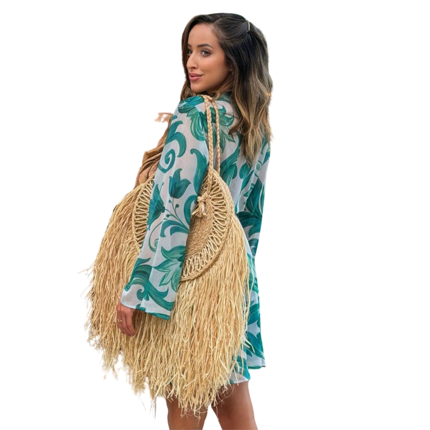 kaftan curto GGT toque de Seda de  Bixugrillo estampado POSITANO