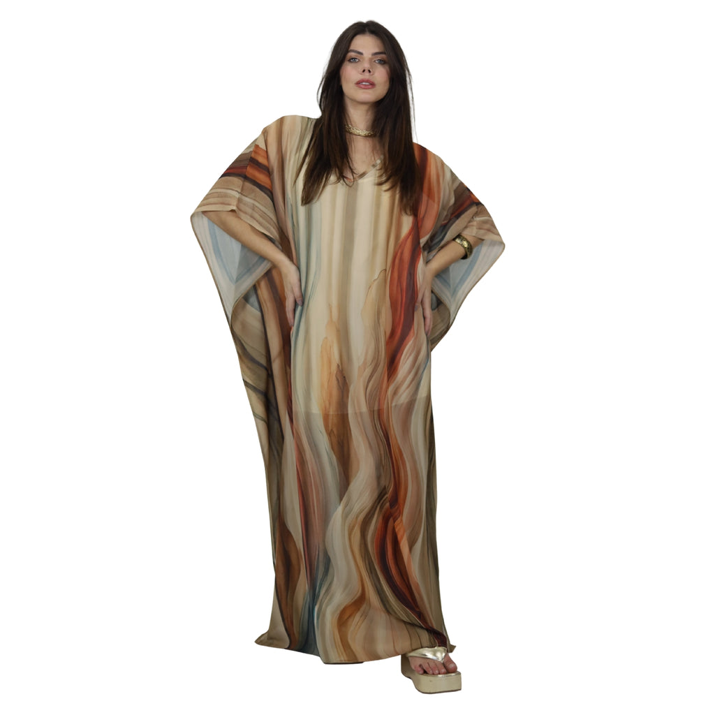 Kaftan Longa estampada Bixugrillo Fitas