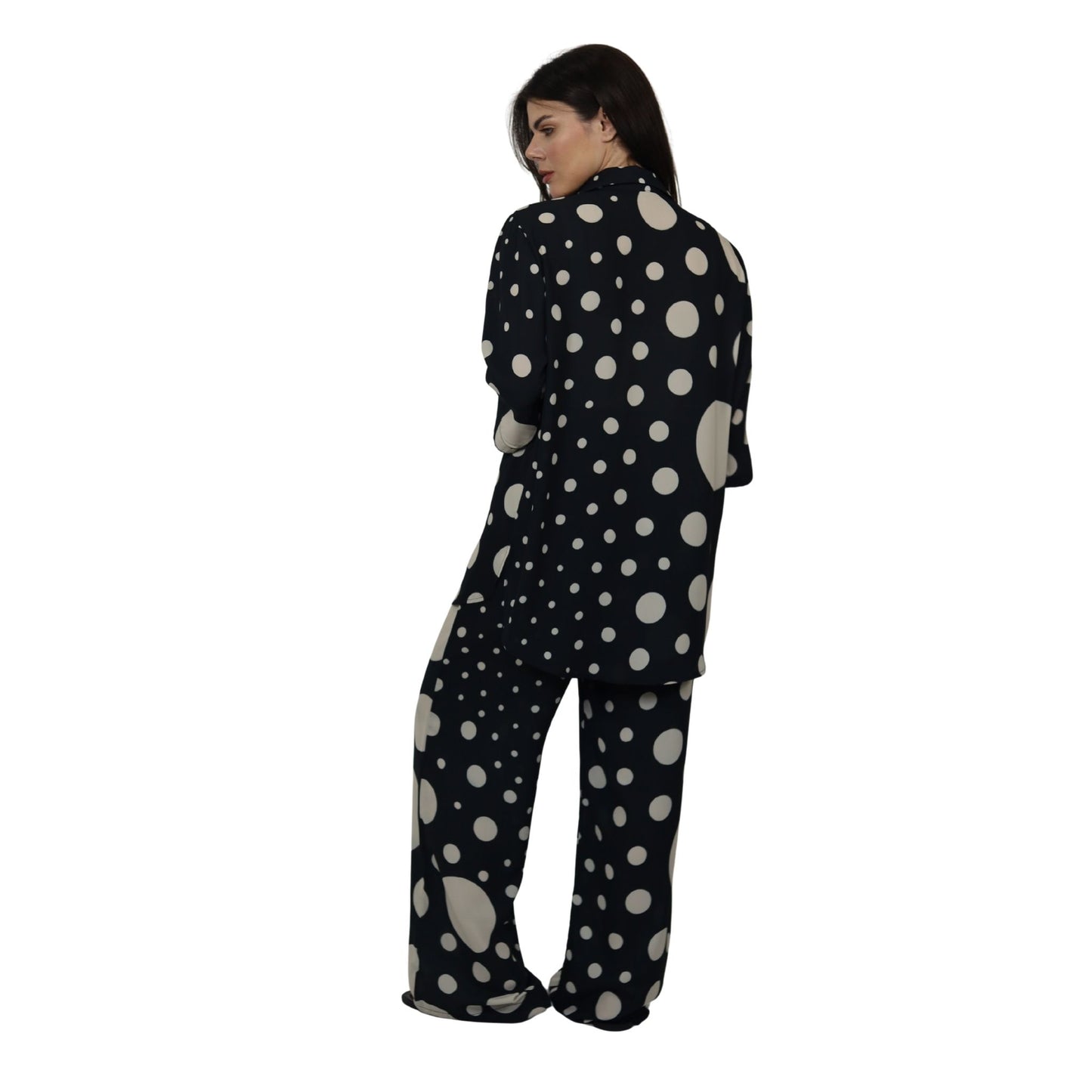 Conjunto 2pçs Camisão e Pantalona BIXUGRILLO estampada Poá P&B