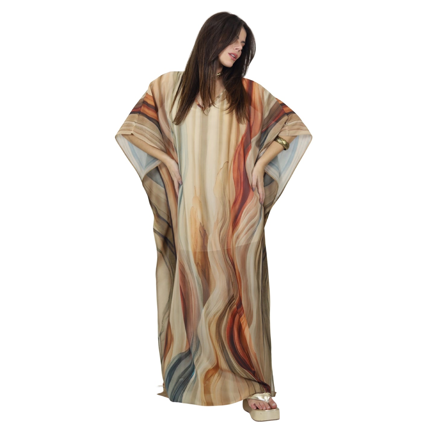 Kaftan Longa estampada Bixugrillo Fitas