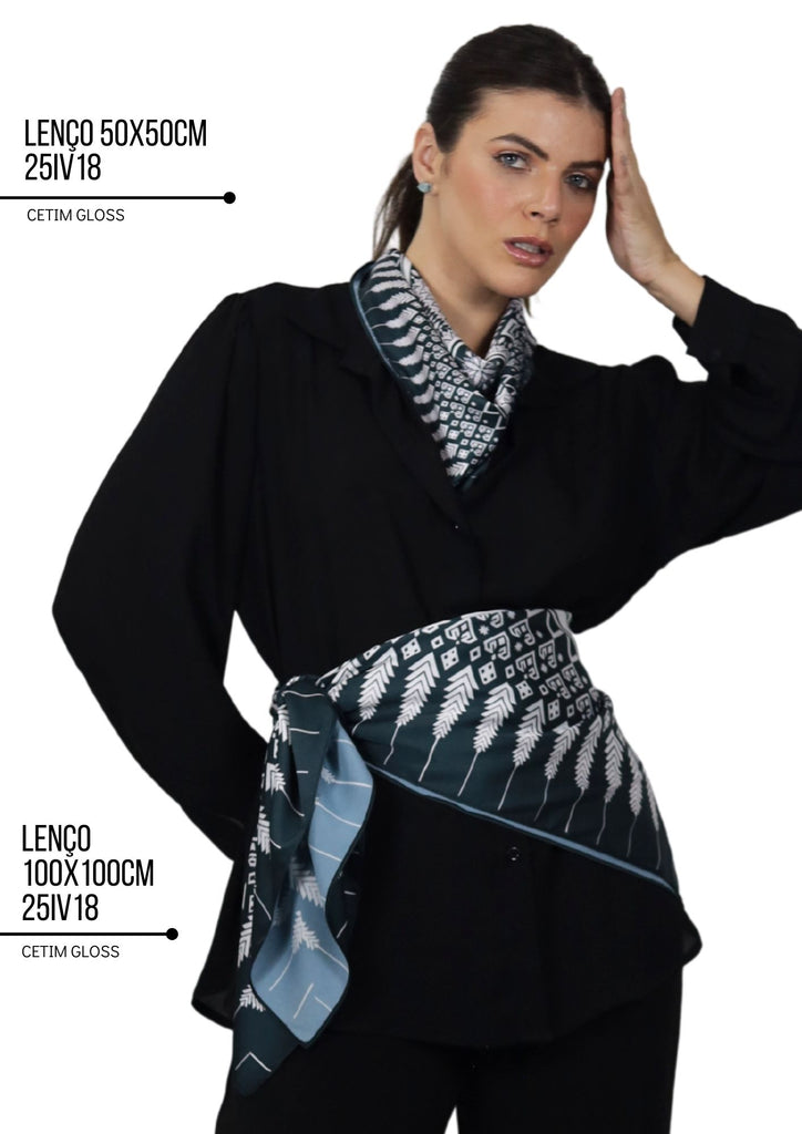 kit de 02 Lenço Estampado Exclusivo Bixugrillo Marinho