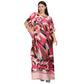 Kaftan vestido longa estampada borboleta pink