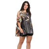 Blusa Kaftan ombro aberto estampada Borbo