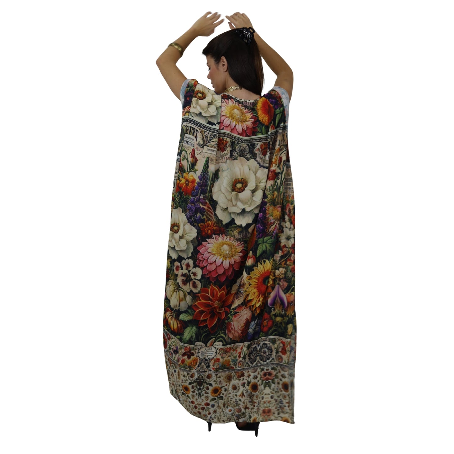 Kaftan Longa estampada Bixugrillo Garden