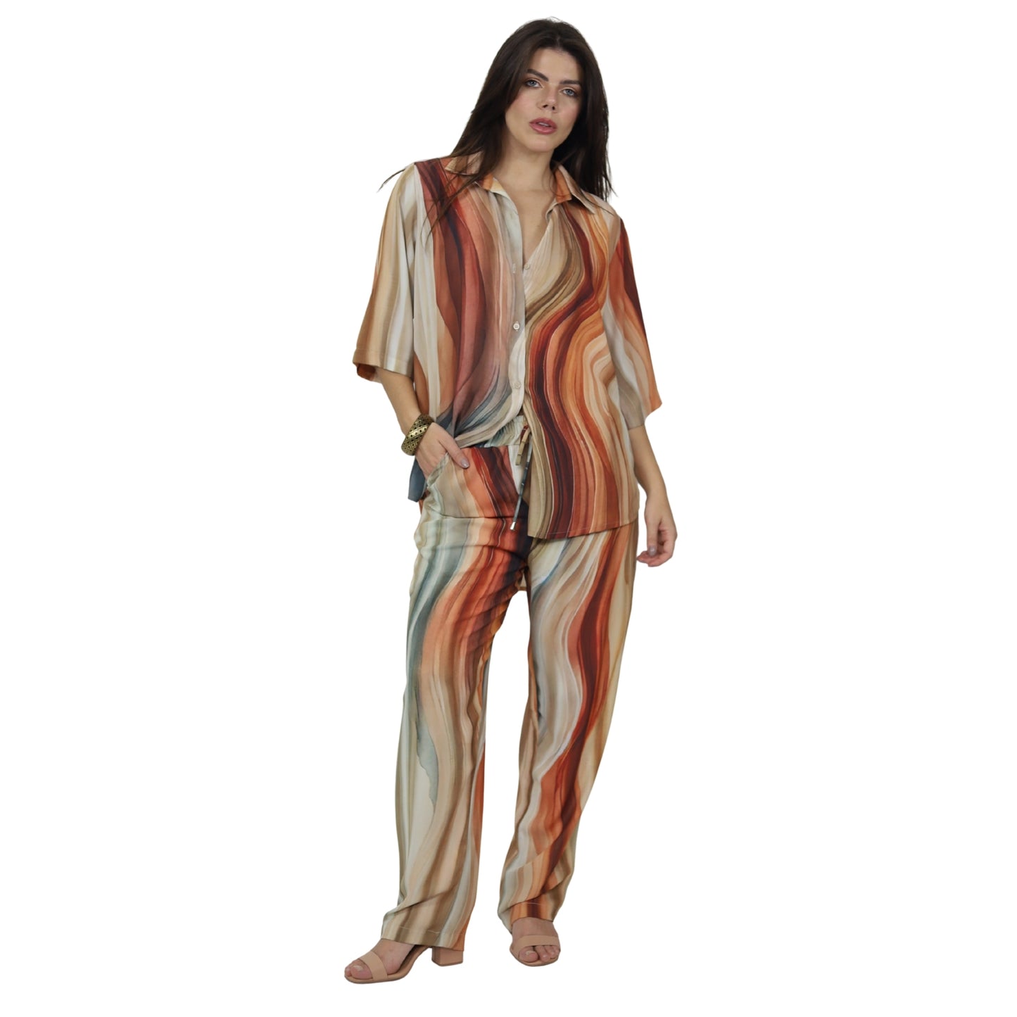 Conjunto Camisão e Pantalona BIXUGRILLO estampada Fitas
